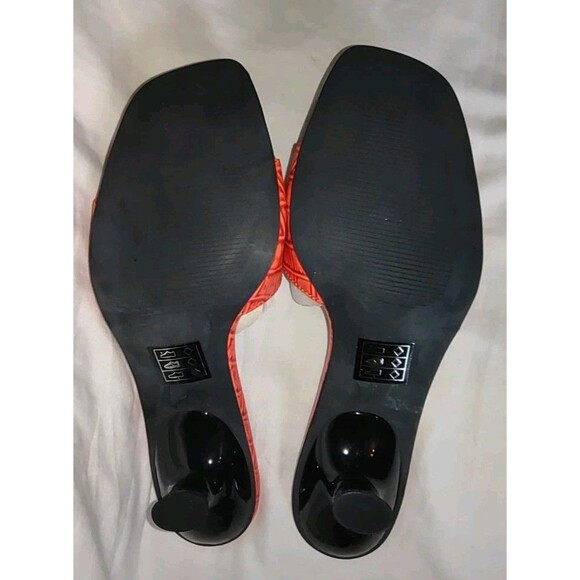 New Size 7 M  90s Moda Spana  Seattle Faux Leather Open Toe Slip On Buckle Shoes - Picture 6 of 8